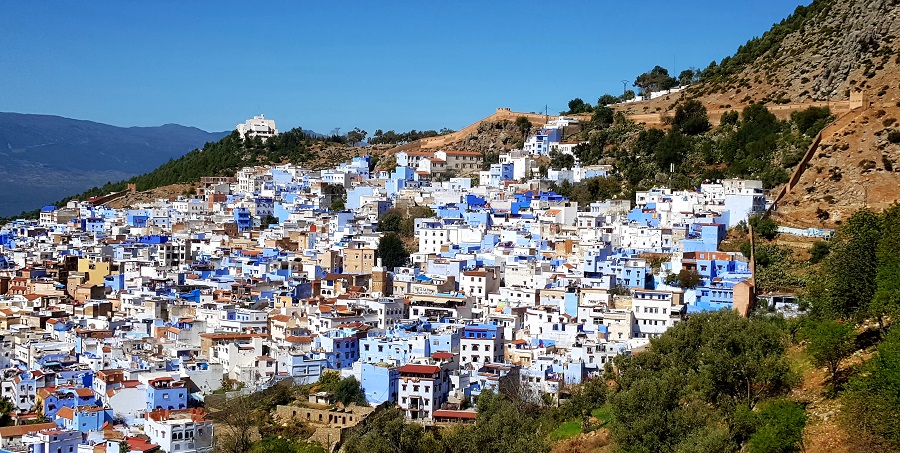Vista general de Chefchaouen, el pueblo azul de Marruecos